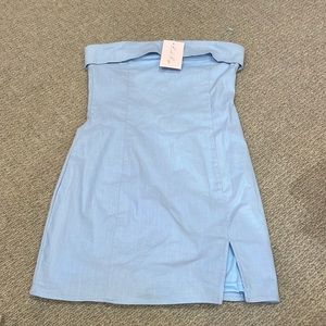 Blue strapless dress. Size medium